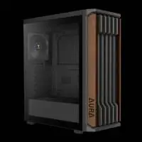 Кутия Gamdias AURA GC11 Wood Black, USB-C, Case ATX
