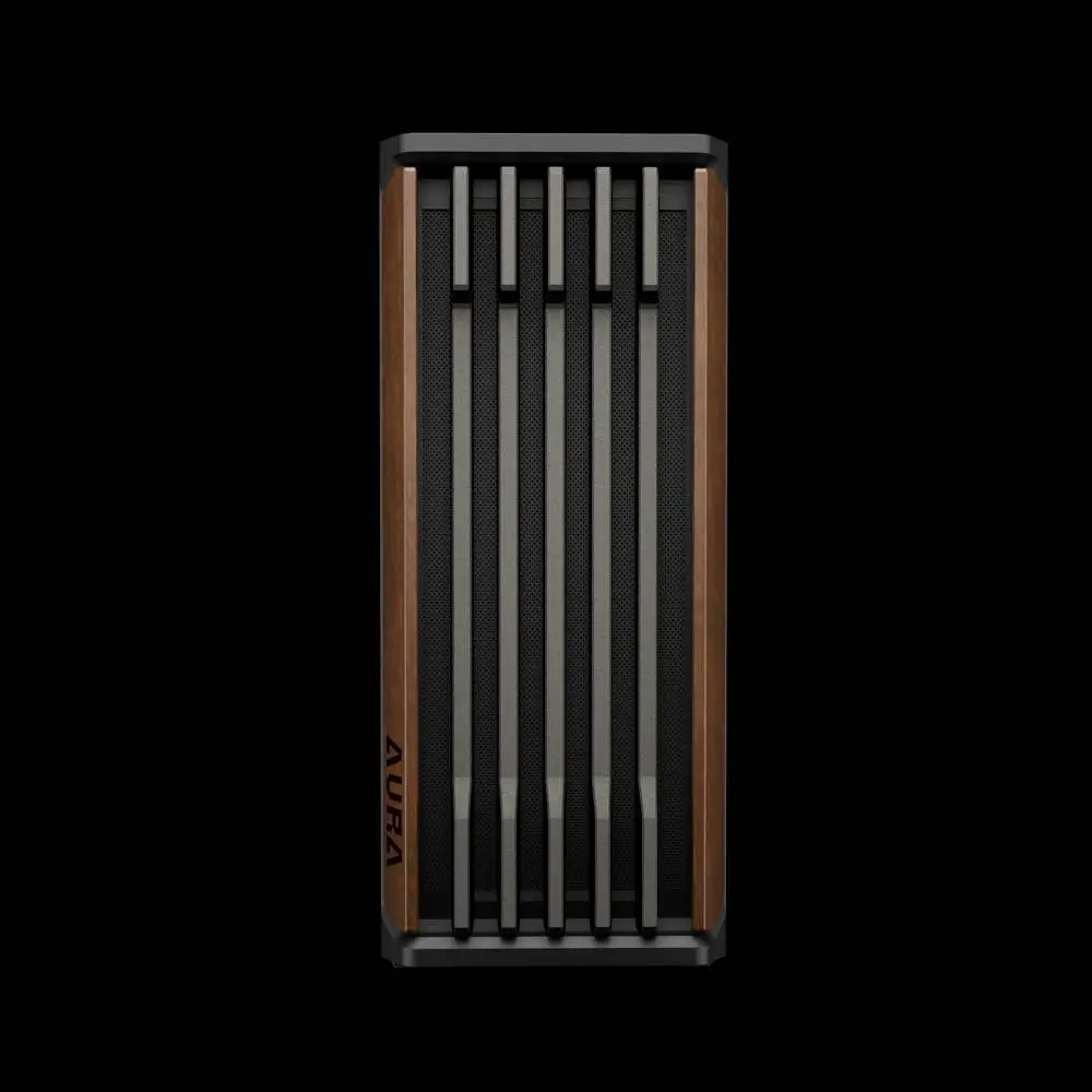 Кутия Gamdias AURA GC11 Wood Black, USB-C, Case ATX