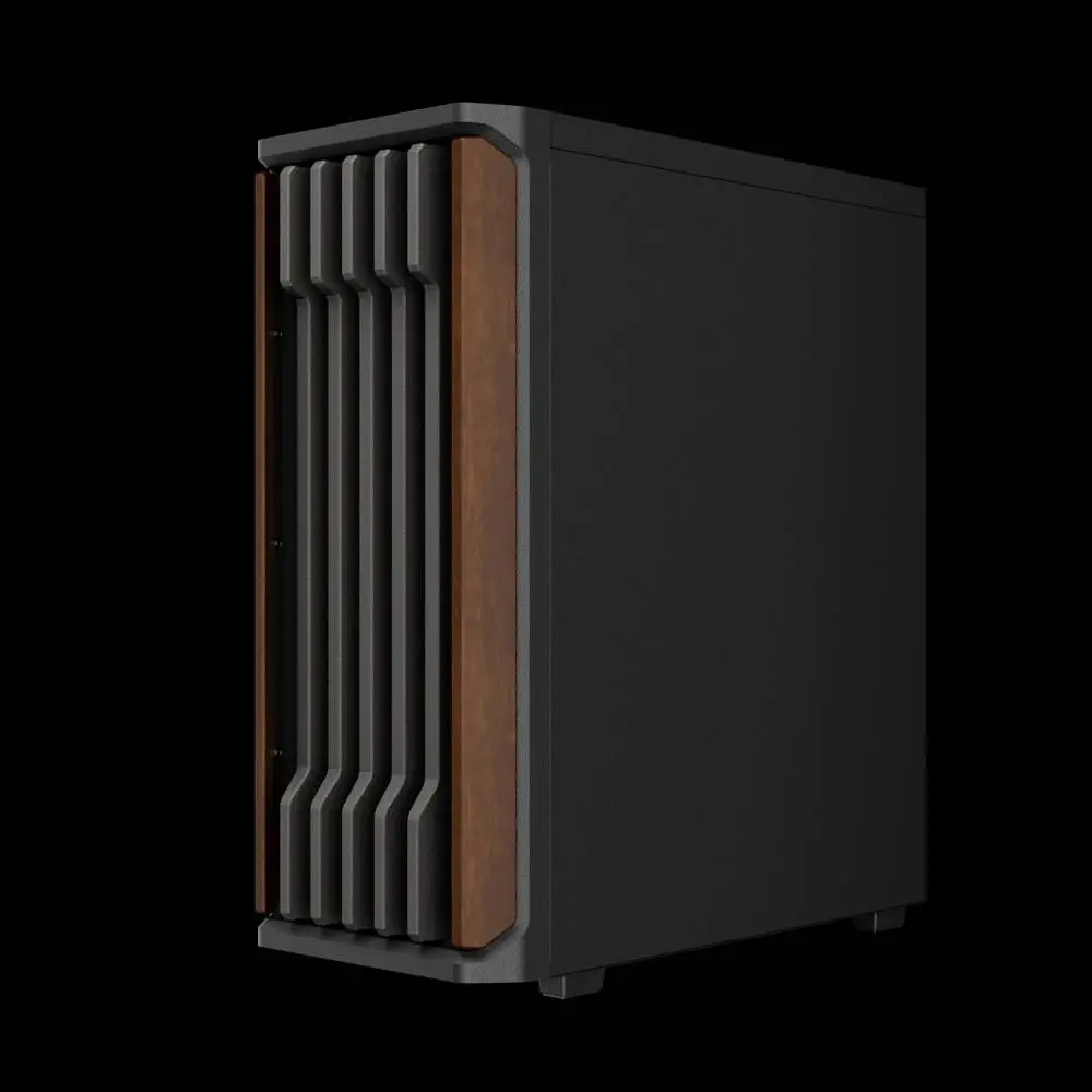 Кутия Gamdias AURA GC11 Wood Black, USB-C, Case ATX