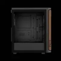 Кутия Gamdias AURA GC11 Wood Black, USB-C, Case ATX