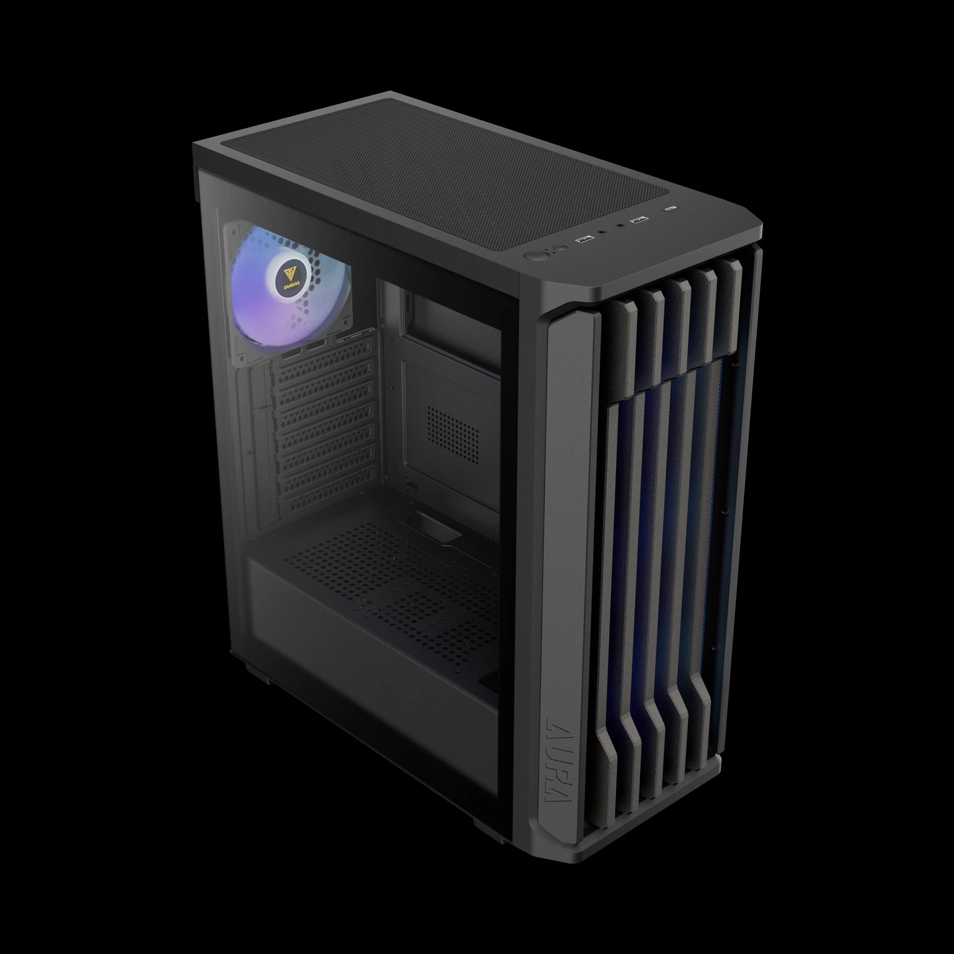 Кутия Gamdias AURA GC11 ARGB Black, USB-C, Case ATX