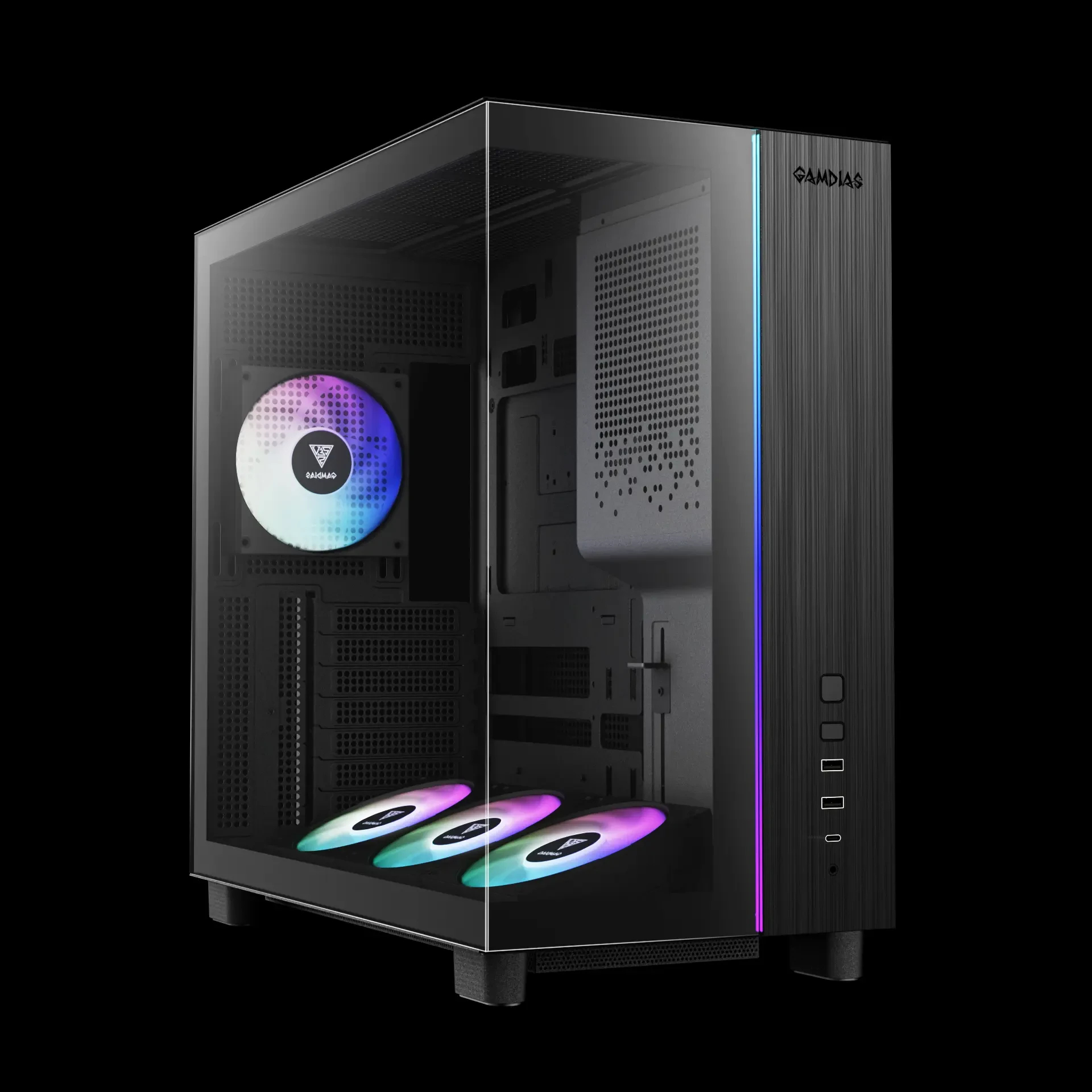 Кутия Gamdias ATLAS M4, Case ATX, A-RGB, USB-C