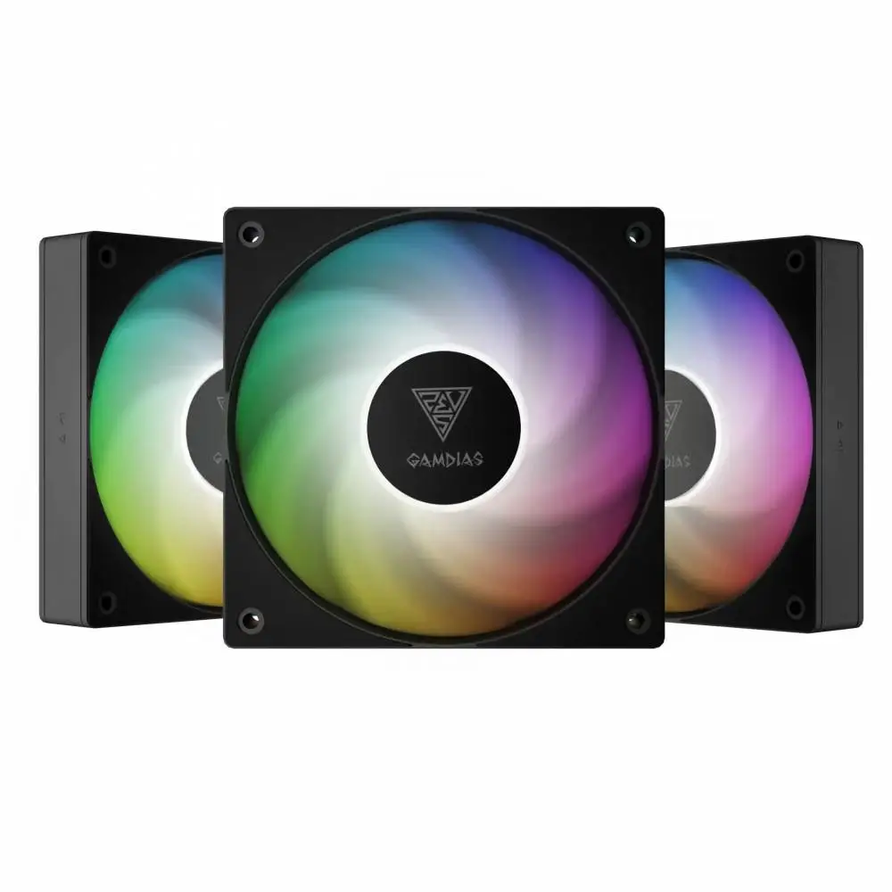 Вентилатори Gamdias NOTUS M1-1203 ARGB, Fan Pack 3-in-1 3x120mm, Swappable Fan Blades (Reverse Fan Blades Included), A-RGB