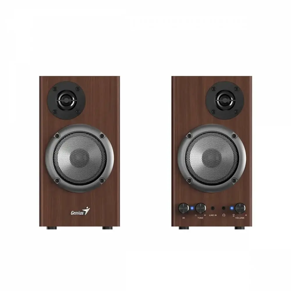 Genius тонколони Speakers 2.0 - SP-HF500B - 16W RMS, 3D Surround, Wood