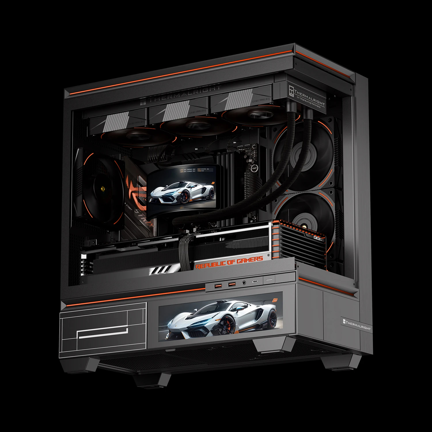 Водно охлаждане Thermalright Vision 360 Turbo ARGB Black, Water Cooling Rainbow, 6.67 inch Curve OLED Display