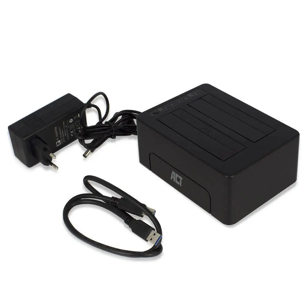 ACT Докинг стейшън AC1504, USB 3.1 Gen1 за 3.5"/2.5" HDD/SSD черен