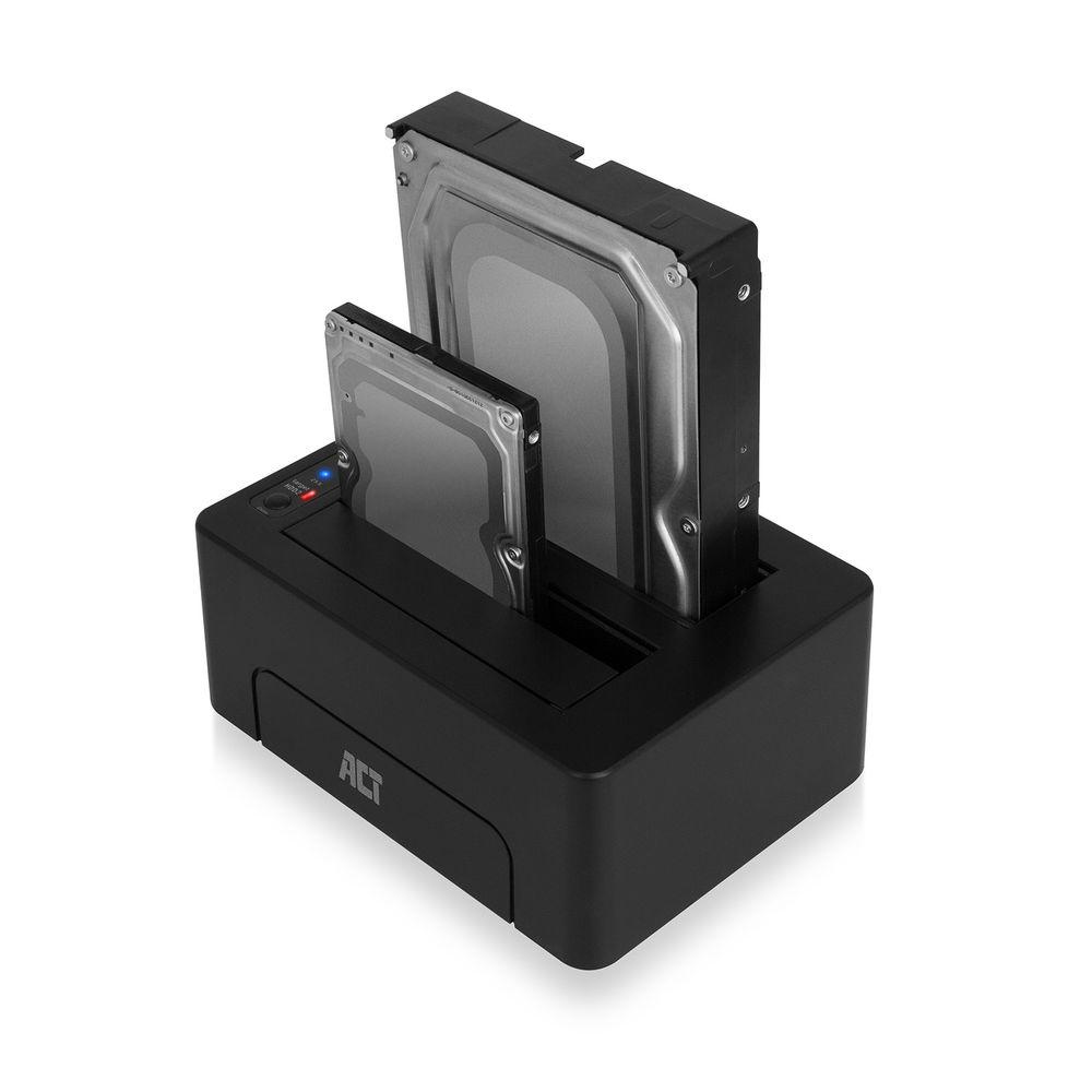 ACT Докинг стейшън AC1504, USB 3.1 Gen1 за 3.5"/2.5" HDD/SSD черен