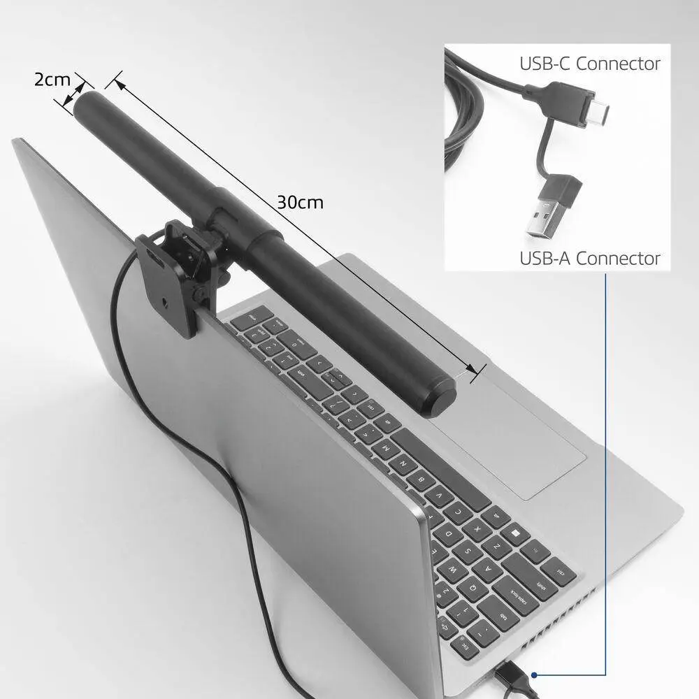 ACT LED лампа за лаптоп с регулируема яркост и щипка, USB захранване
