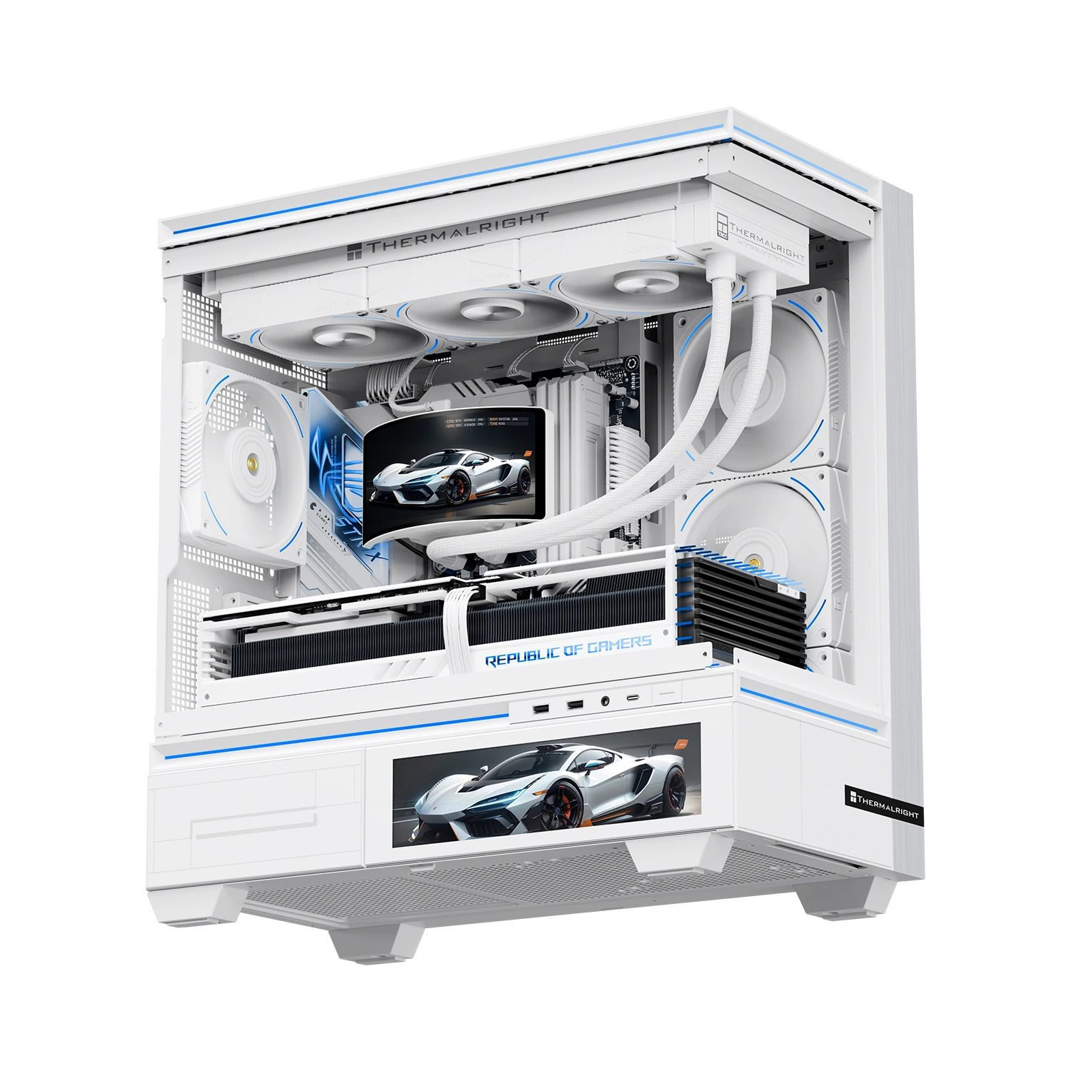 Водно охлаждане Thermalright Vision 360 Turbo ARGB White Water Cooling Rainbow, 6.67 inch Curve OLED Display