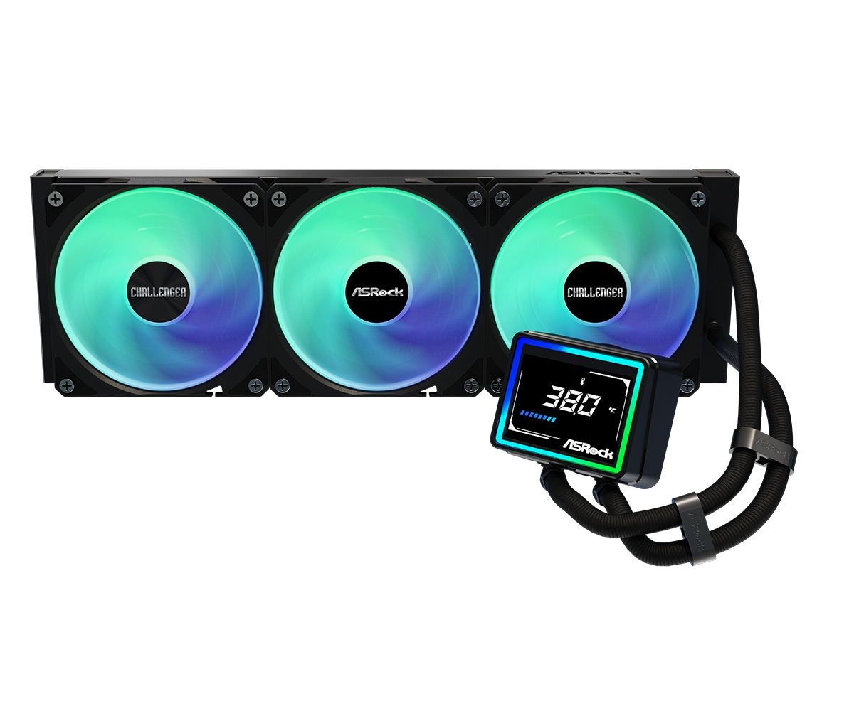 Водно охлаждане Asrock Challenger 360 Digital, 360mm ARGB, LCD Display AIO
