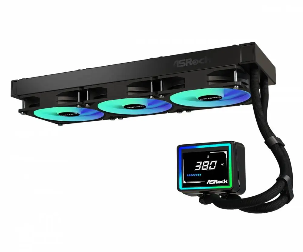 Водно охлаждане Asrock Challenger 360 Digital, 360mm ARGB, LCD Display AIO