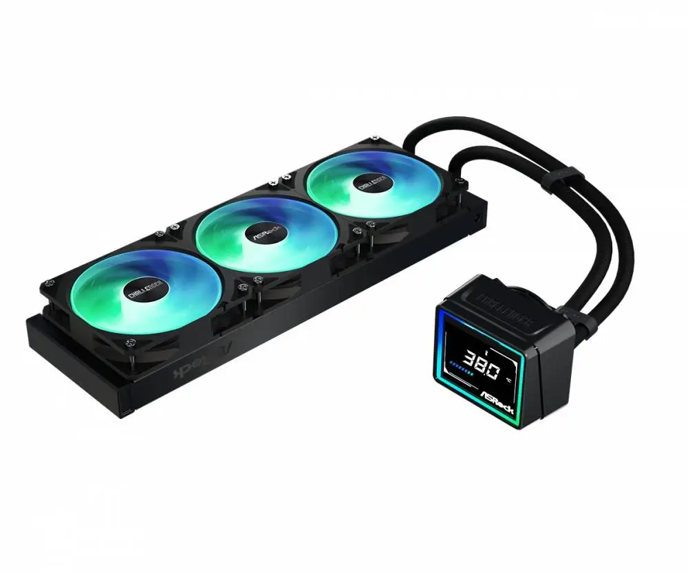Водно охлаждане Asrock Challenger 360 Digital, 360mm ARGB, LCD Display AIO