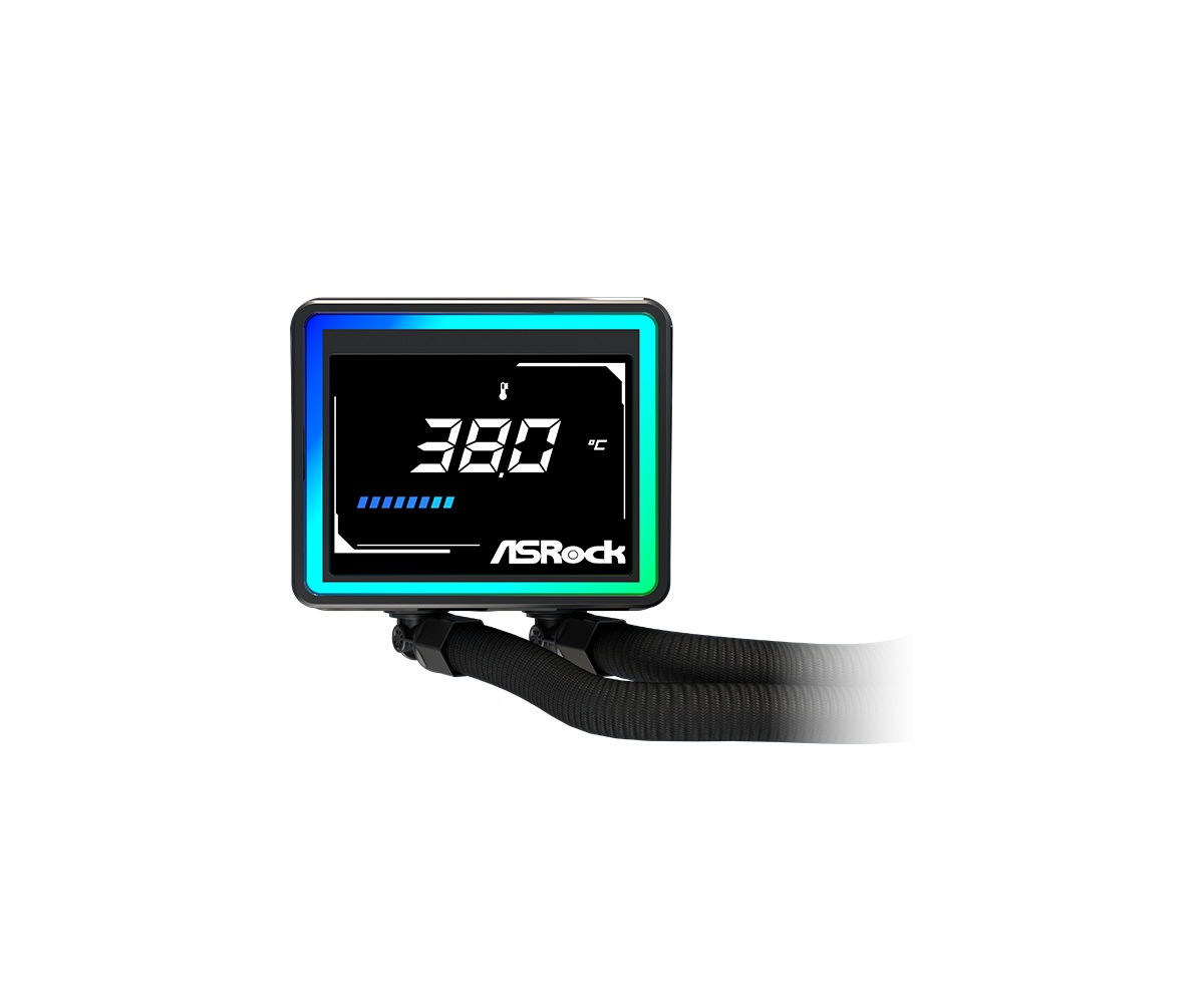 Водно охлаждане Asrock Challenger 360 Digital, 360mm ARGB, LCD Display AIO