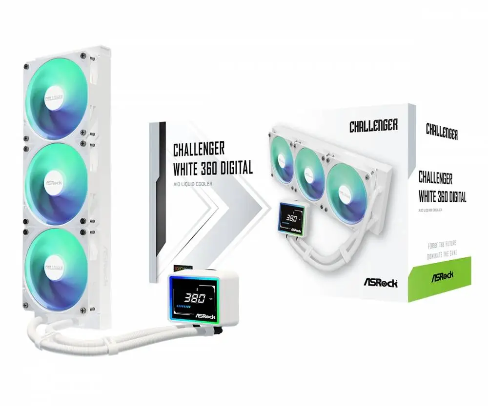 Υδρόψυξη Asrock Challenger White 360 Digital, 360mm, ARGB, LCD Display AIO Cooler