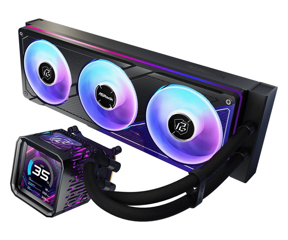 Водяне охолодження Asrock Phantom Gaming 360 LCD, 360mm, ARGB, LCD Display, AIO Cooler