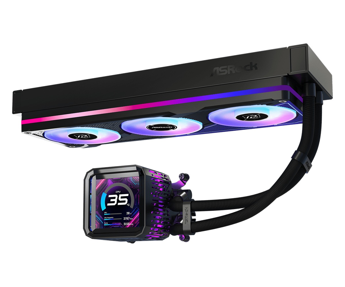 Водяне охолодження Asrock Phantom Gaming 360 LCD, 360mm, ARGB, LCD Display, AIO Cooler