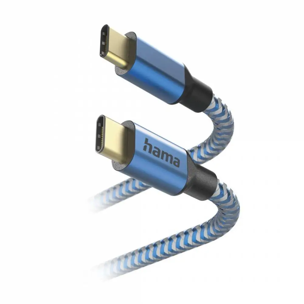 Кабел "Relfective" USB-C мъжко– USB-C мъжко, 1.5м, 480Mb/s, син