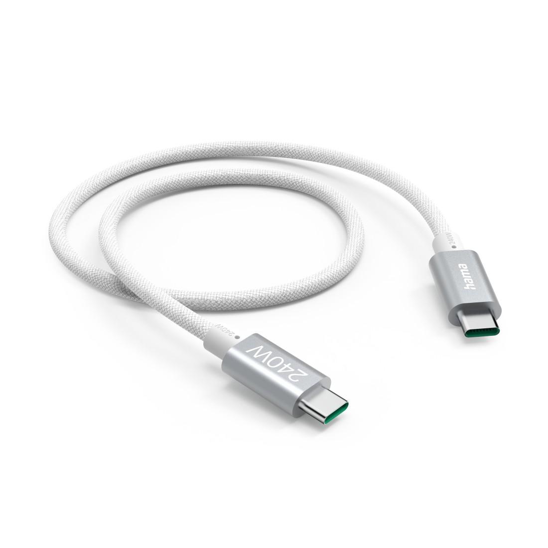 HAMA Кабел за зареждане, USB-C - USB-C, 240 W, USB 3.2 Gen1, 5Gbit/s