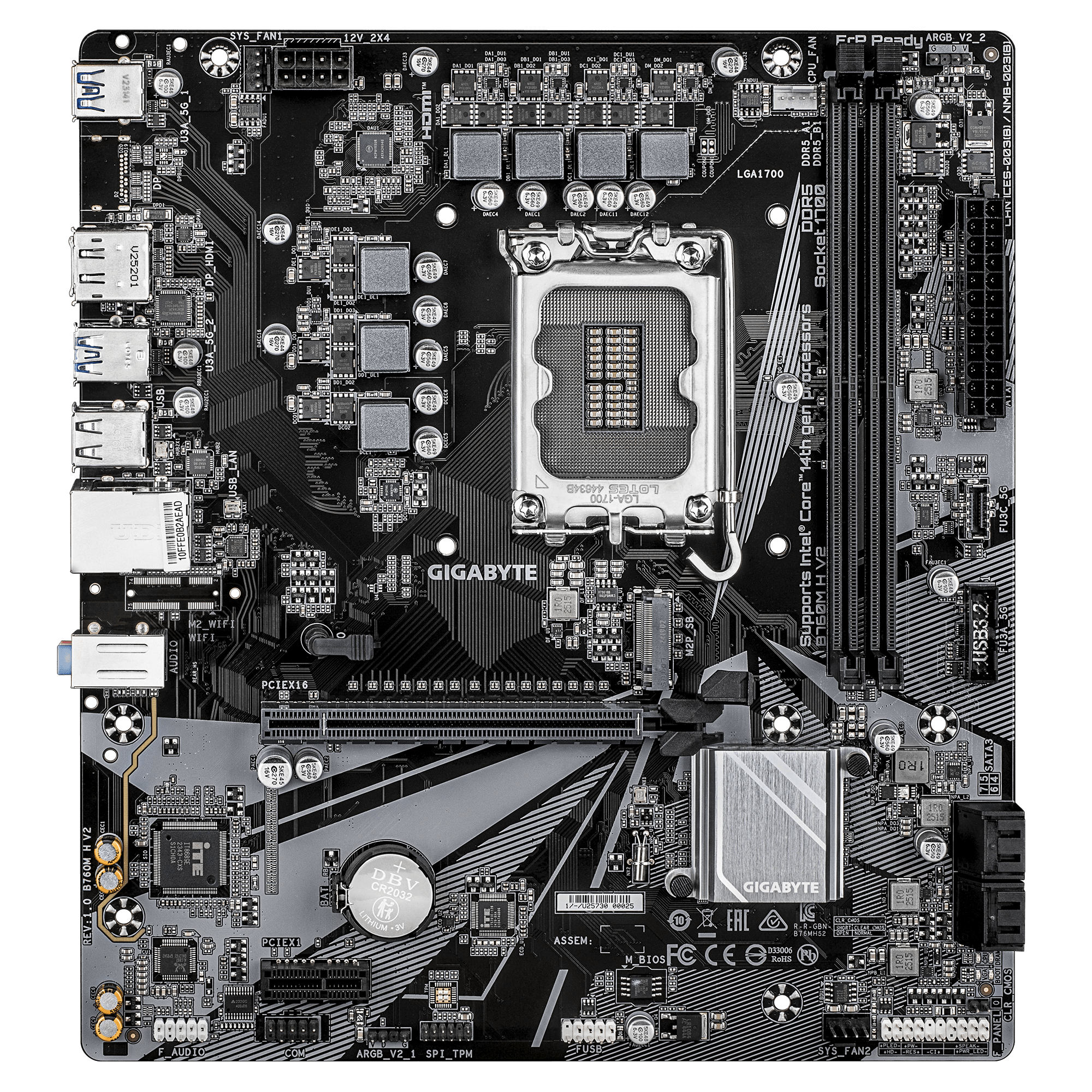Дънна платка GIGABYTE B760M H V2 DDR5 LGA1700