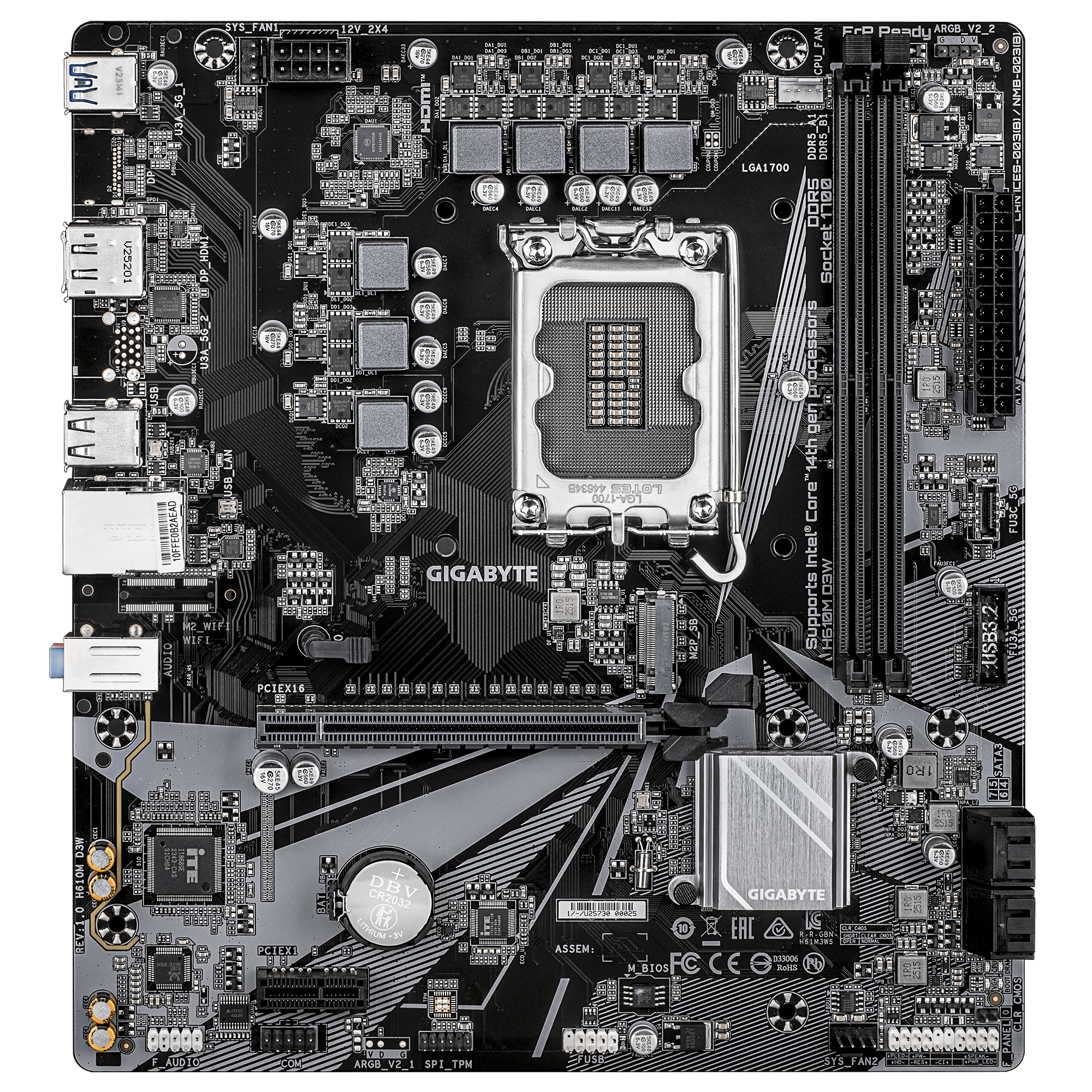 Дънна платка GIGABYTE H610M D3W DDR5 LGA1700