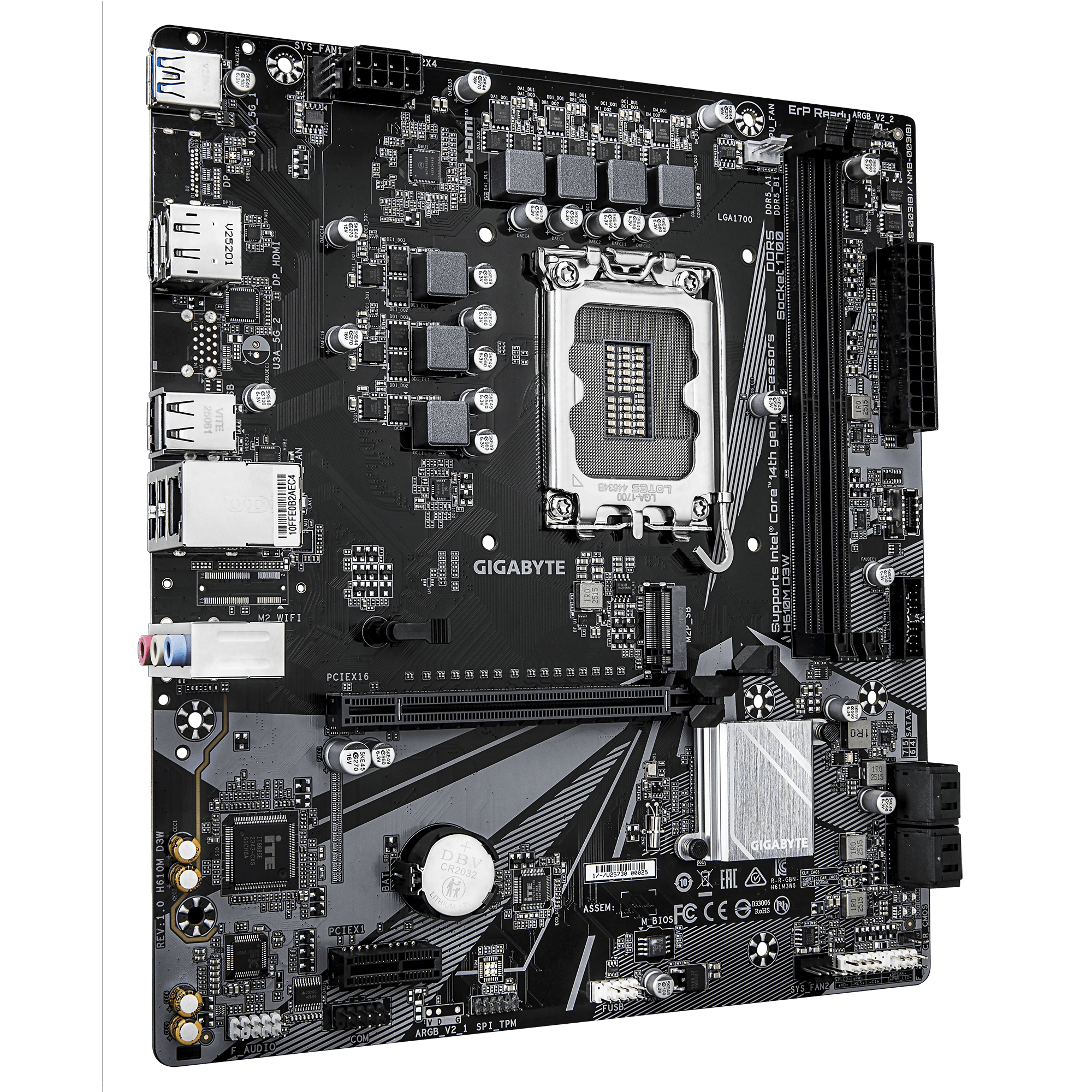 Дънна платка GIGABYTE H610M D3W DDR5 LGA1700