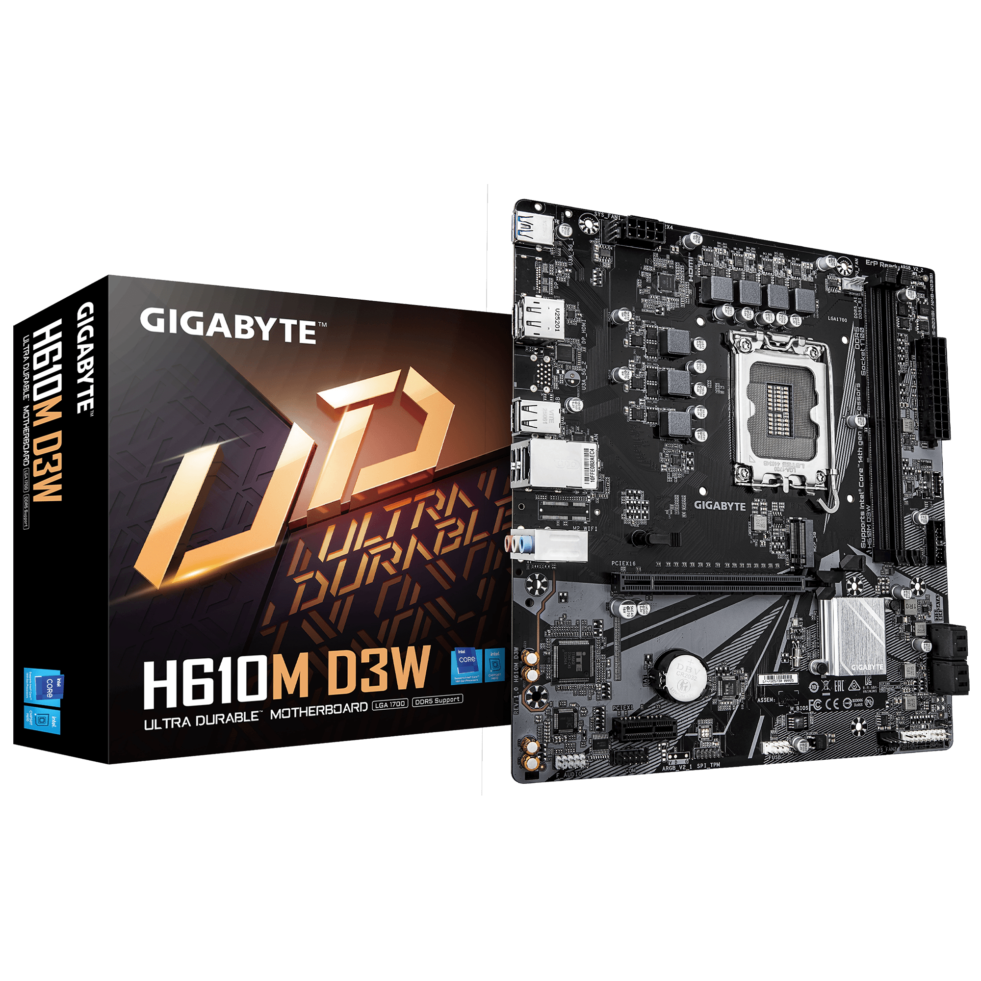 Дънна платка GIGABYTE H610M D3W DDR5 LGA1700