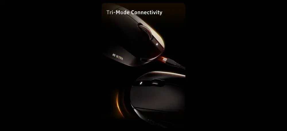 ATK професионална геймърска мишка Wireless Gaming Mouse A9 Plus Tri-mode Nearlink - 1K, White