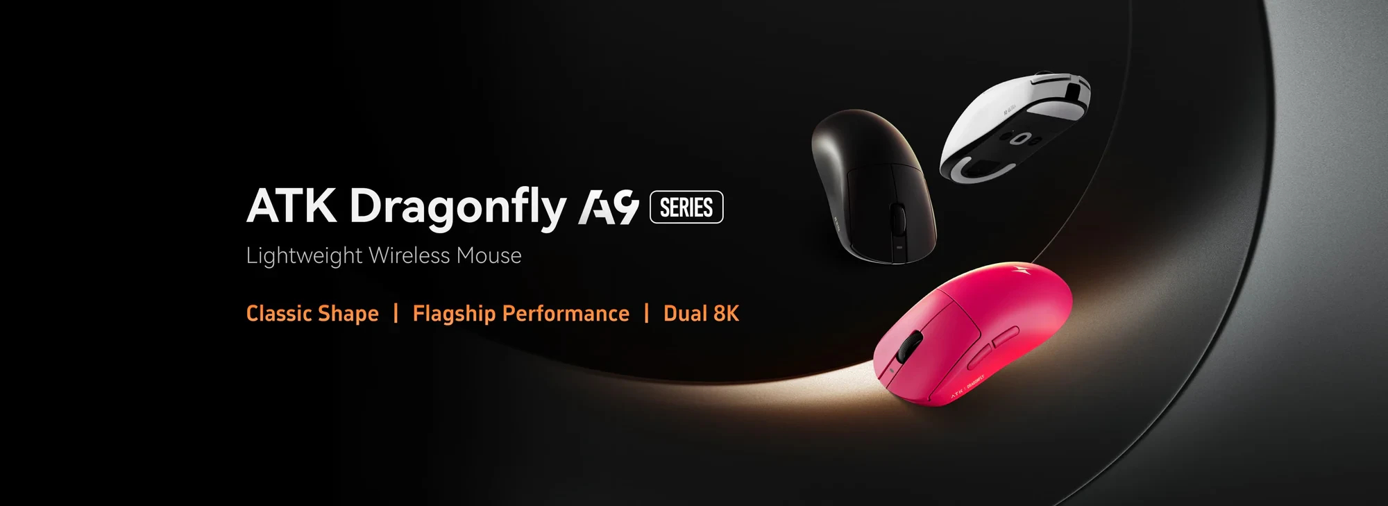 ATK професионална геймърска мишка Wireless Gaming Mouse A9 Tri-mode Nearlink - 1K, White