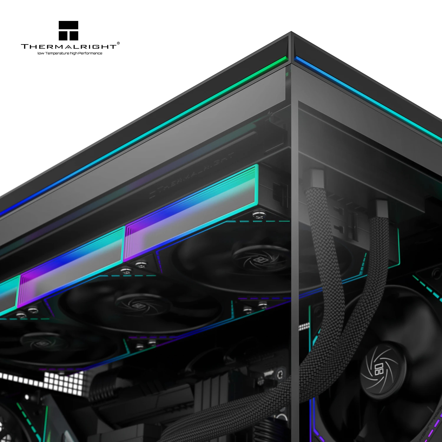 Thermalright Case mATX - TL-M10 Vision Black - 4 x 120 mm ARGB included, 9.16 inch LCD Display, USB-C