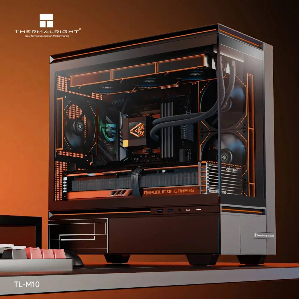 Thermalright кутия Case mATX - TL-M10 Black - 4 x 120 mm ARGB included, USB-C