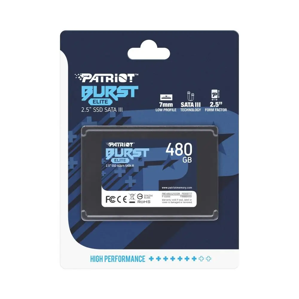Диск SSD Patriot Burst Elite 480GB 2.5" SATA3 6Gb/s 3D NAND Flash - PBE480GS25SSDR