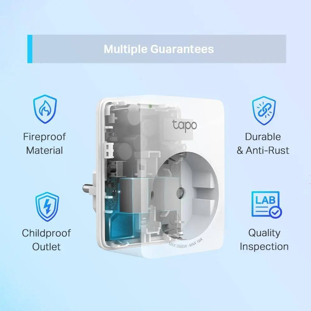 TP LINK TAPO P110 Смарт контакт  3680 W, 2.4Ghz,  таймер