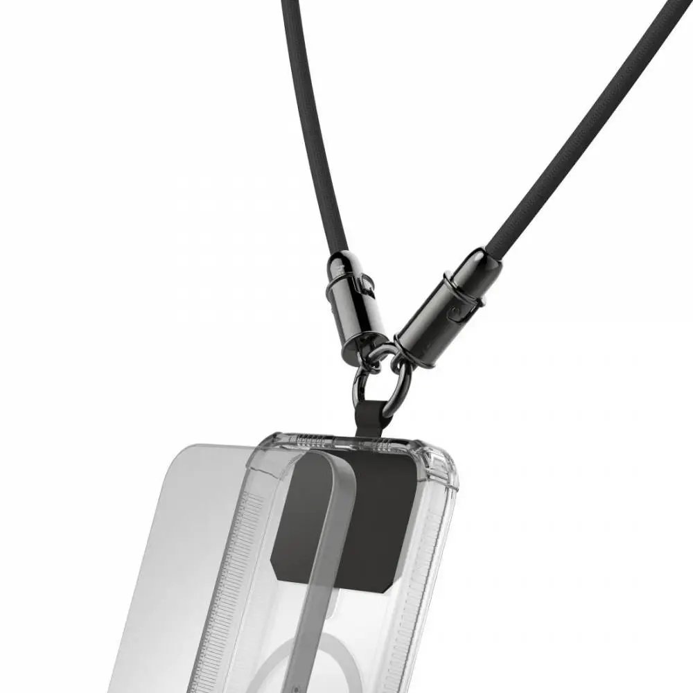 Hama Кабел за зареждане, USB-C, 2 в 1 с връзка за телефон, 1.2 m, черен