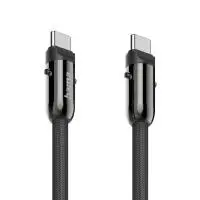 Hama Кабел за зареждане, USB-C, 2 в 1 с връзка за телефон, 1.2 m, черен