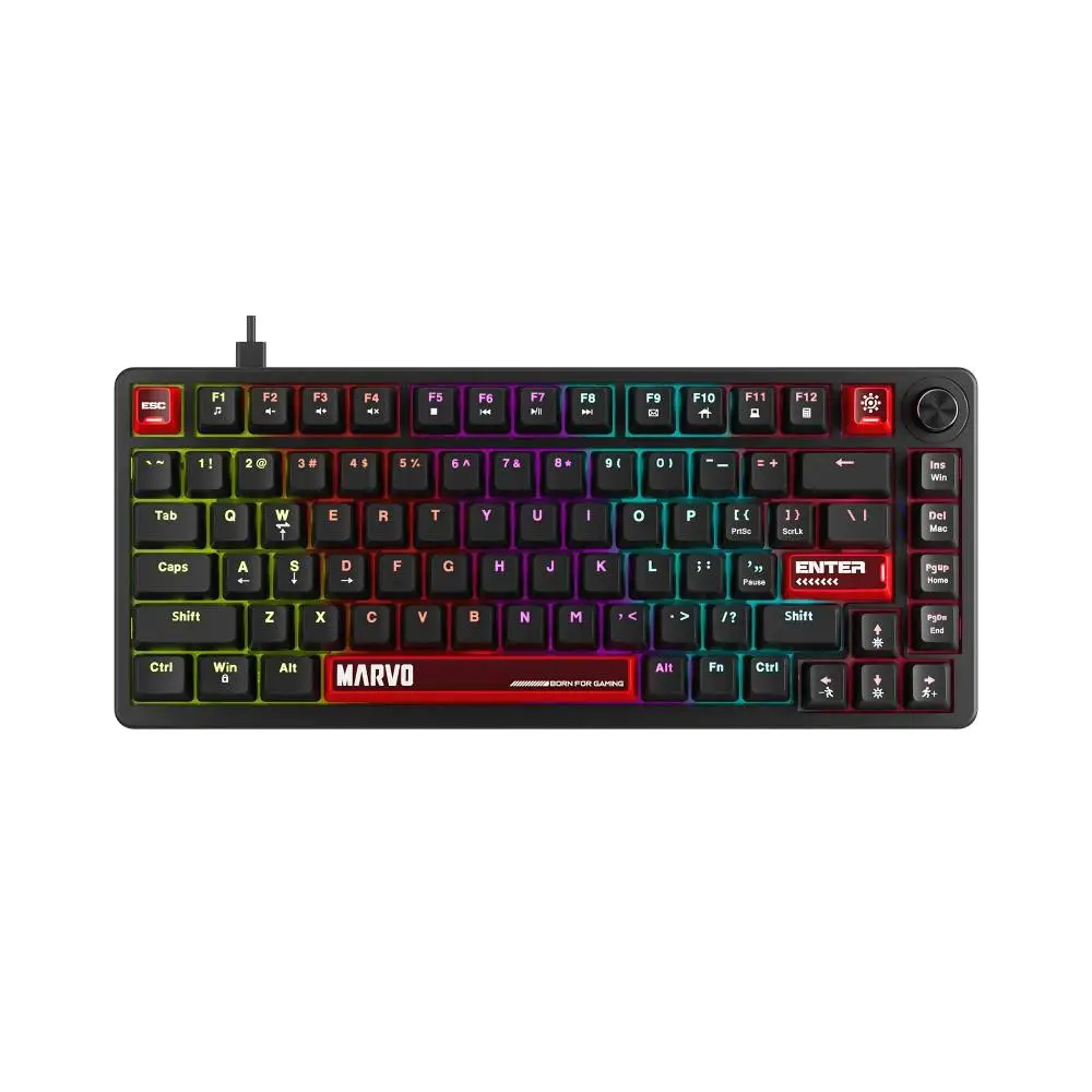 Marvo ігрова механічна клавіатура Gaming Mechanical Keyboard Arma 82 KG936 - 1K, TNT Peach Switches [Linear], (English US)