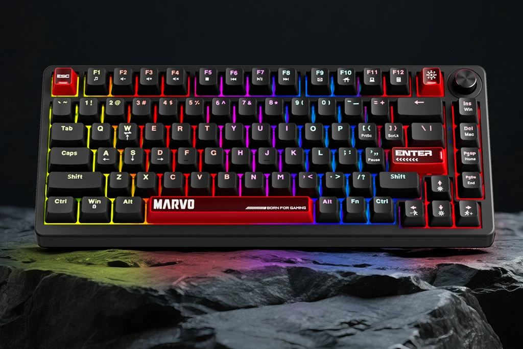 Marvo геймърска механична клавиатура Gaming Mechanical Keyboard Arma 82 KG936 - 1K, TNT Peach Switches [Linear], (English US)