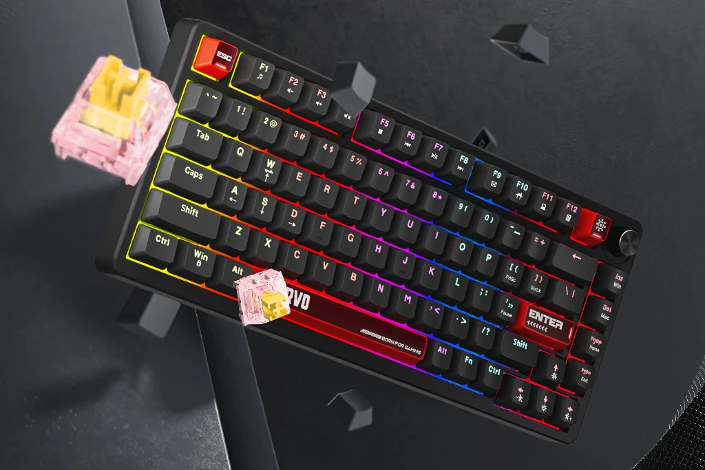 Marvo геймърска механична клавиатура Gaming Mechanical Keyboard Arma 82 KG936 - 1K, TNT Peach Switches [Linear], (English US)