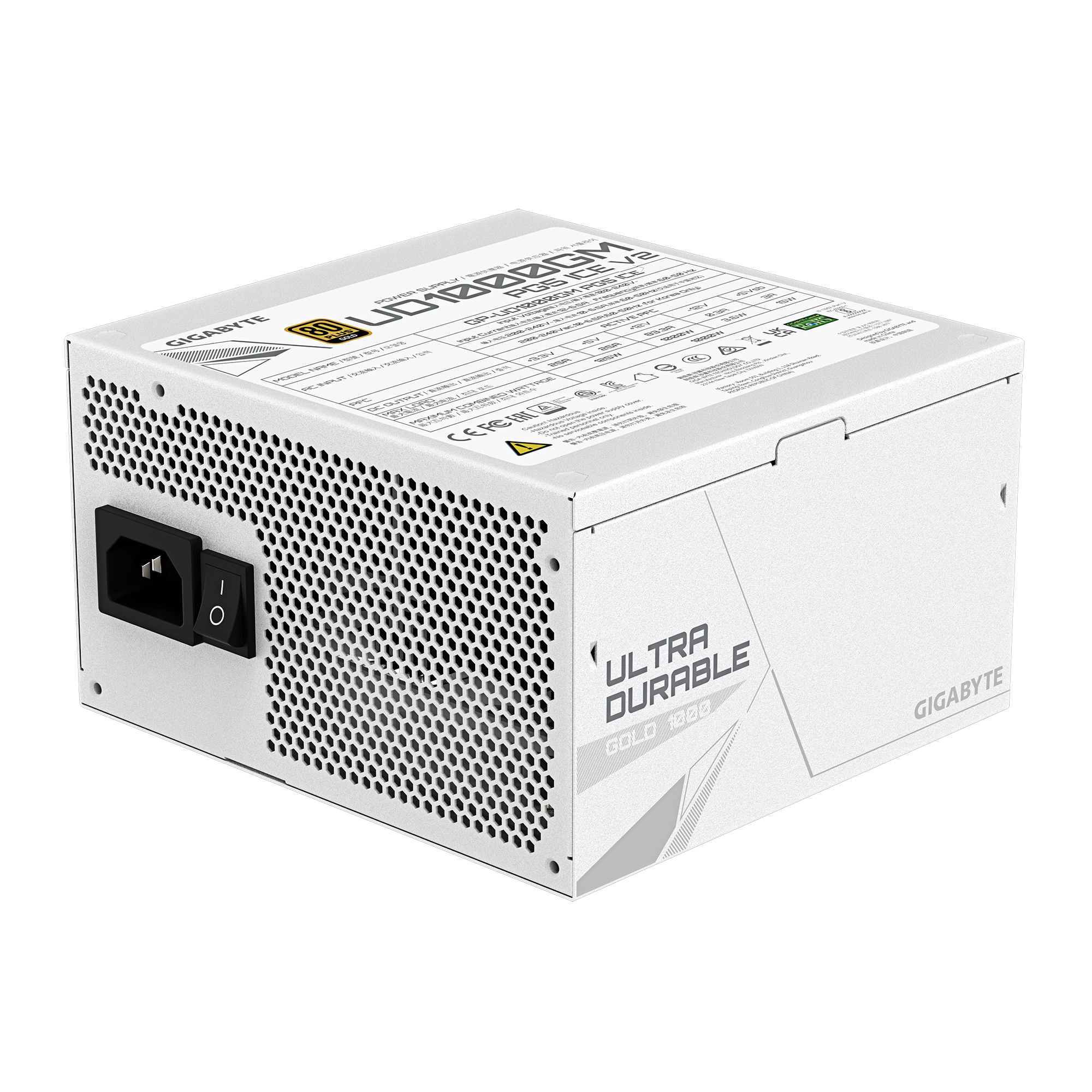 Захранване Gigabyte UD1000GM PG5 V2 ICE, 1000W,  80 Plus Gold, ATX 3.1, PCIe 5.1