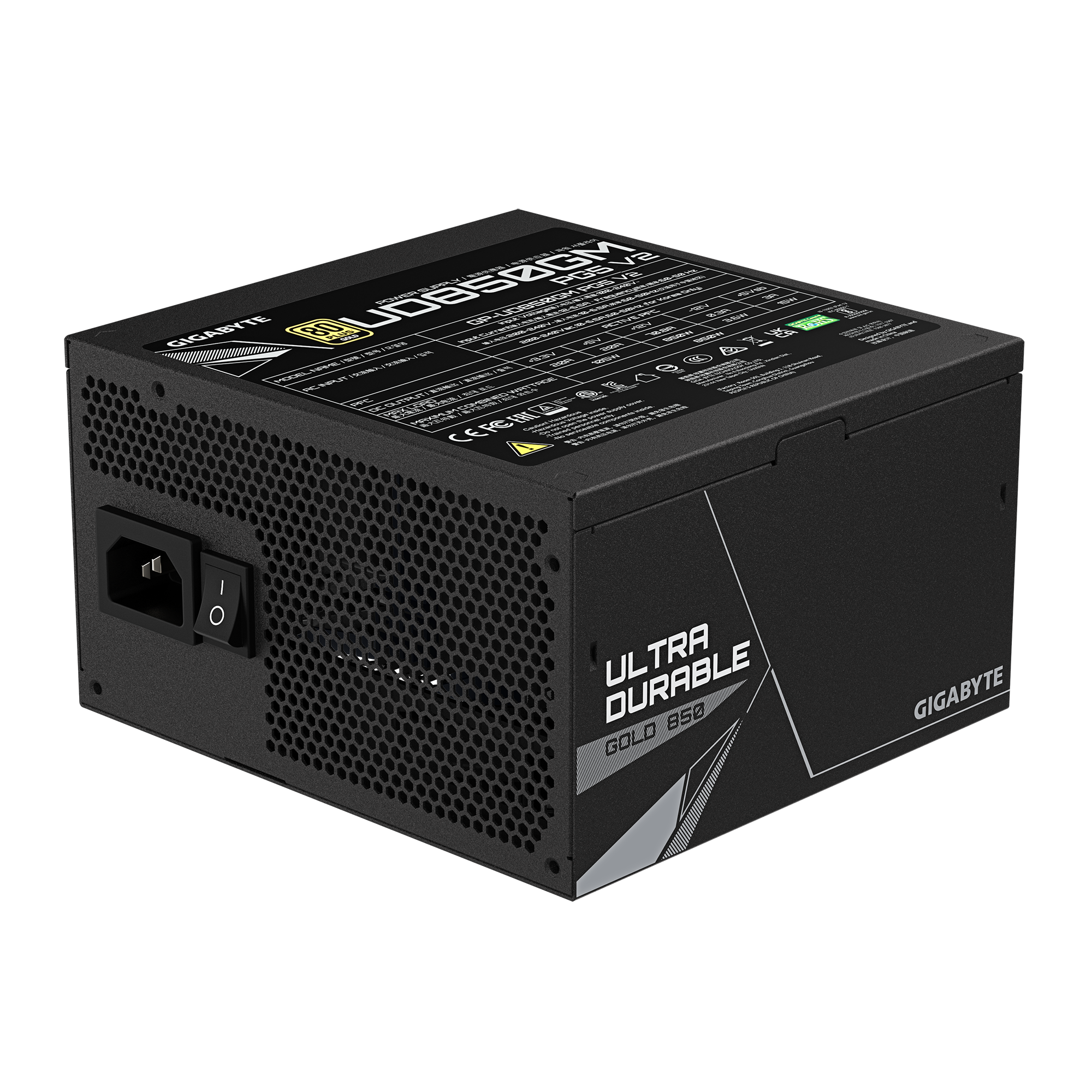 Alimentation Gigabyte P850GM PG5 V2, 850W, 80 Plus Gold, Modulaire, ATX 3.1, PCIe 5.1