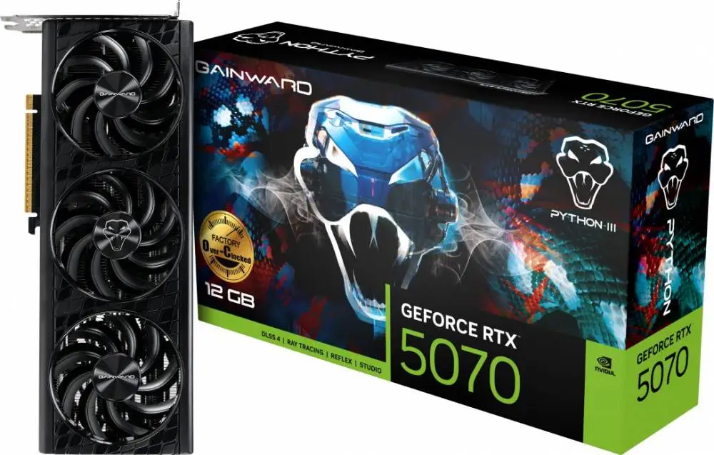 Видео карта Gainward GeForce RTX 5070 12GB Python III OC - NE75070S19K9-GB2050T