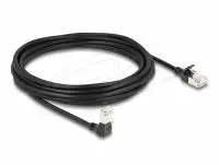 Мрежов кабел Delock RJ45 Cat.6A S/FTP Slim под ъгъл 90&deg; / прав 5 m, черно