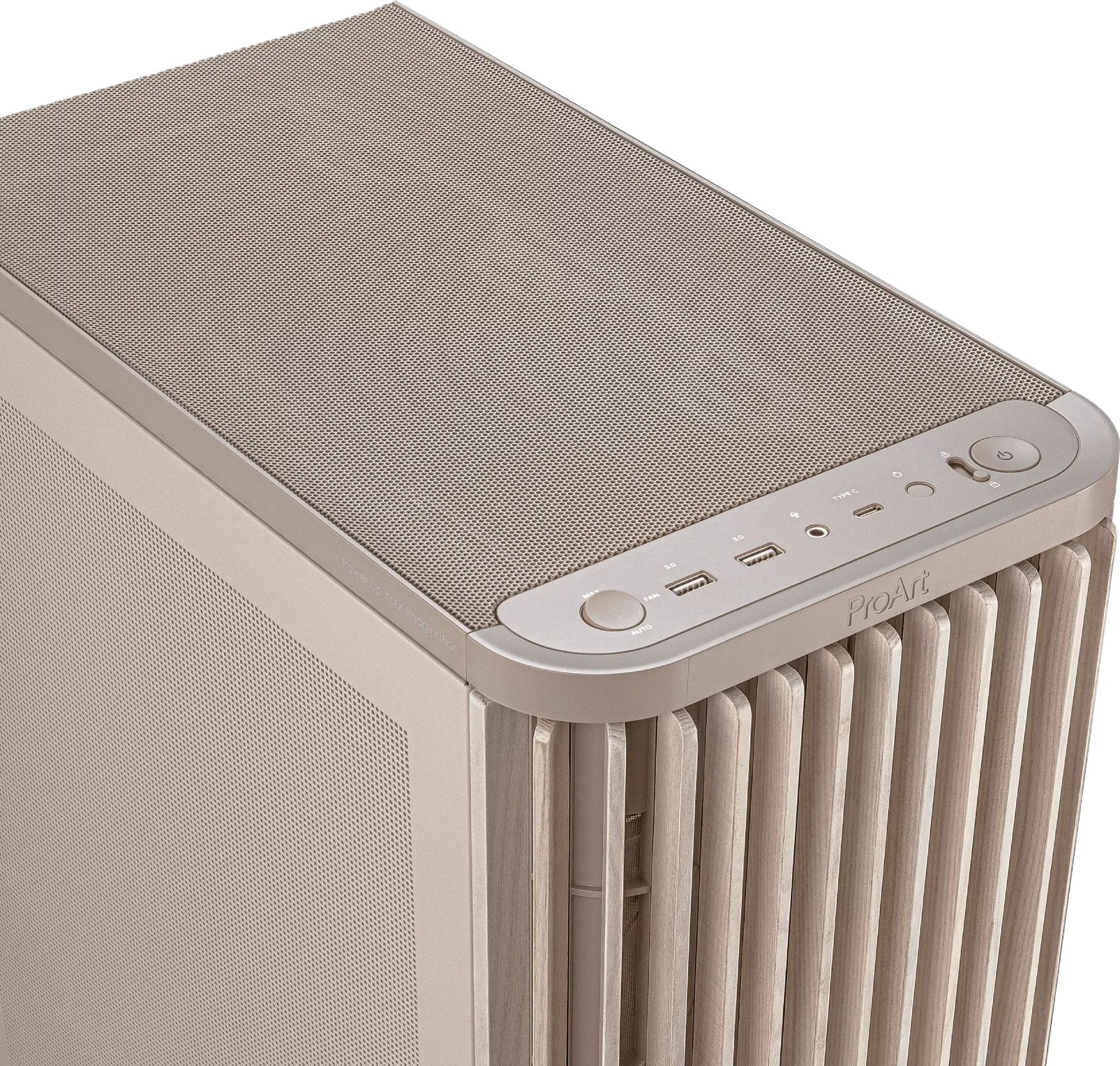 Кутия ASUS ProArt PA401 Wood Edition Beige - Mesh Panel