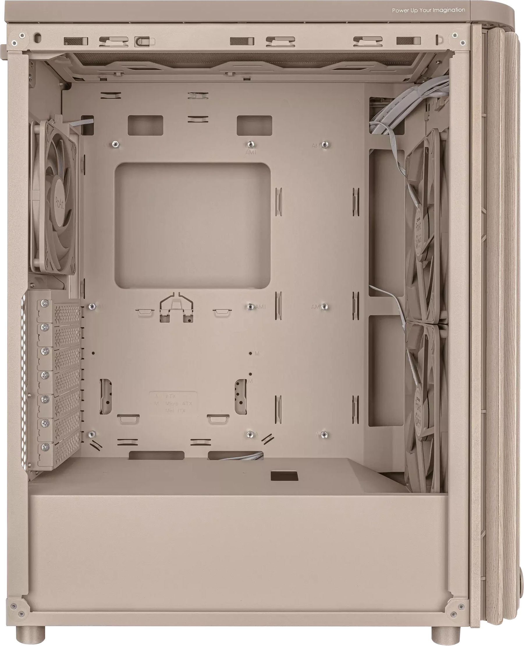Кутия ASUS ProArt PA401 Wood Edition Beige - Mesh Panel