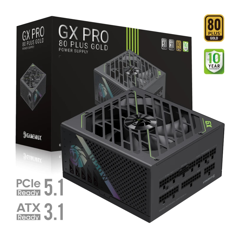 Захранване Gamemax GX PRO 1050G PSU ATX 3.1 1050W Plus Gold, Full Modular