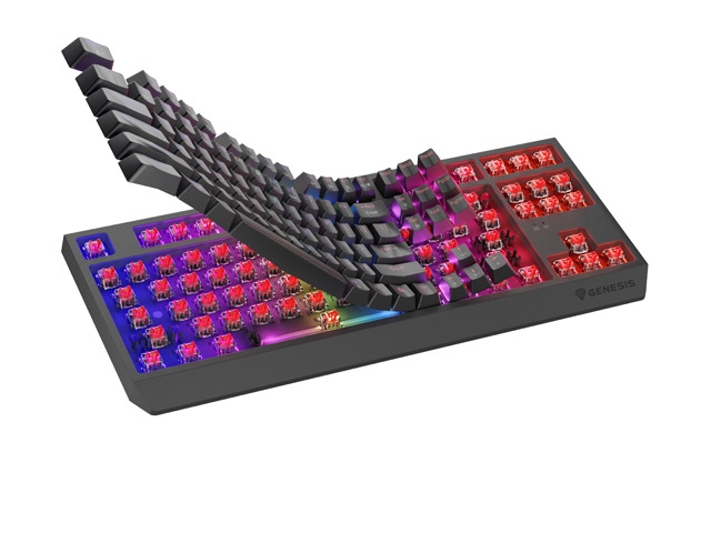 Clavier Genesis Gaming Keyboard Thor 230 TKL Wireless US Noir RGB Mécanique Outemu Red