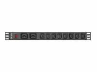 Разклонител Lanberg power distribution unit (pdu) 19" 1U 16a 2m 2x c19 8x iec c13 sockets black c20