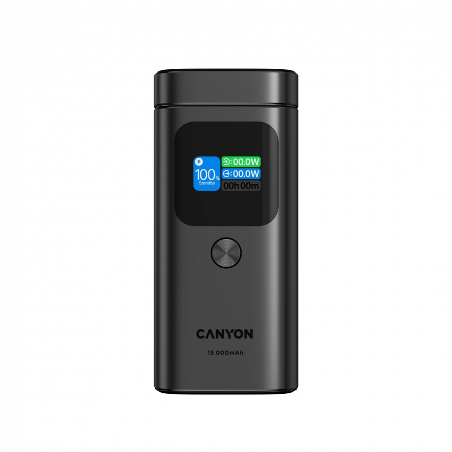 Външна батерия CANYON Qi2 magnetic power bank OnPower 150 15000mAh Aluminium Dark grey