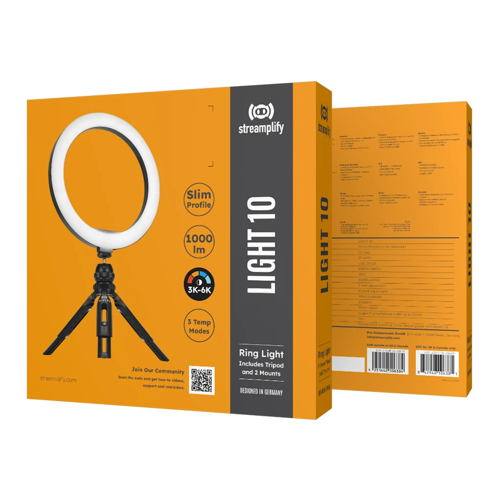 Streamplify стрийминг осветление Streaming LIGHT 10 With Tripod - SPIR-LZ10112.11