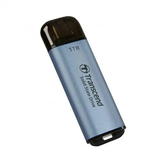 Външен диск Transcend 1TB, USB External SSD, ESD300C, USB 10Gbps, Type C, Sky Blue