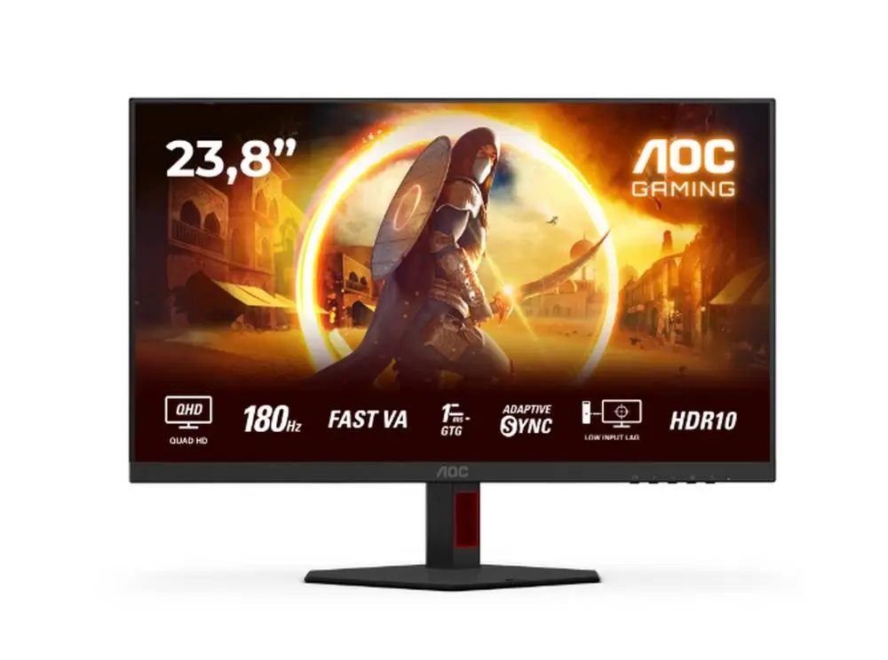 Монитор AOC Q24G4RE, 23.8" Fast IPS WLED, 2560x1440, 180Hz, 1ms GtG, Adaptive Sync, FlickerFree, Low Blue Light, HDMI, DP